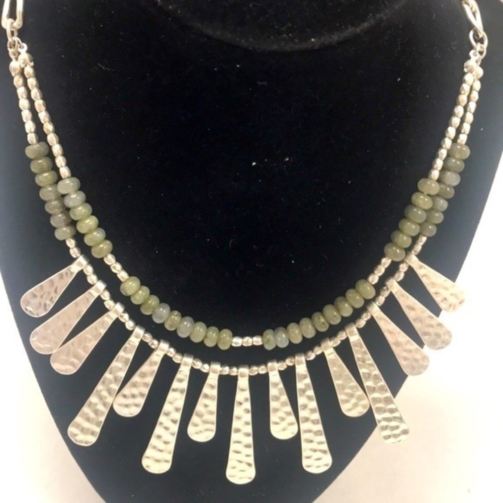 Beautiful Double Strand Silver-plate Necklace